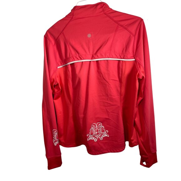 Athleta Red Full-Zip Womens Performance Jacket W/ Thumbholes & Back Reflective D - Picture 1 of 11